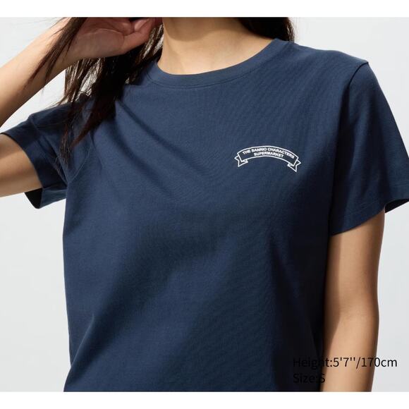 Uniqlo Sanrio Supermarket My Melody Hello Kitty Pochacco T-shirt in Navy - Picture 3 of 11